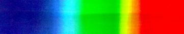 Espectro en el cual figuran los seis colores luz que descompuso Newton: <BR
            Violeta, azul, verde, amarillo, naranja y rojo