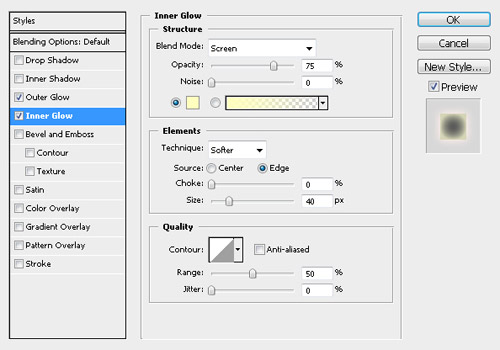 Add effects: Inner Glow