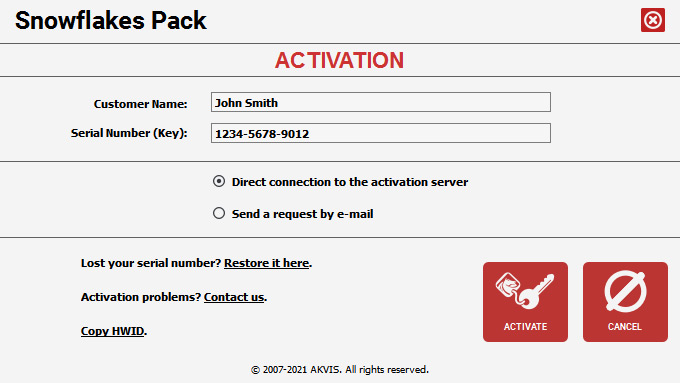 Frame Pack Activation