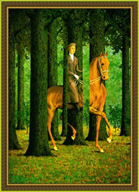 Painting by Rene Magritte, in frame