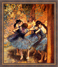 Dancers in Blue by Degas, in frame