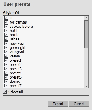 Presets Exportieren