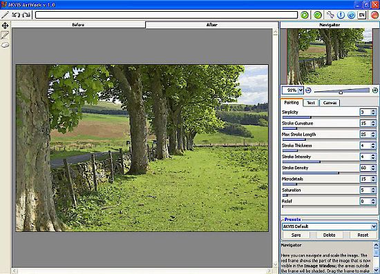 AKVIS ArtWork’s plugin window