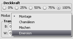 Emersion mode in Settings Panel