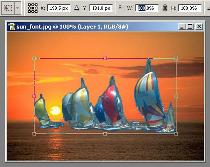 change the size of the pasted objects