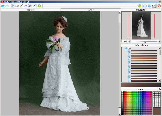 the colorized photo of a girl