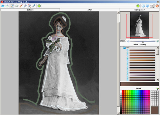 Draw an outline within every object with the appropriate color