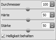 Einstellungen des Farbänderungspinsels