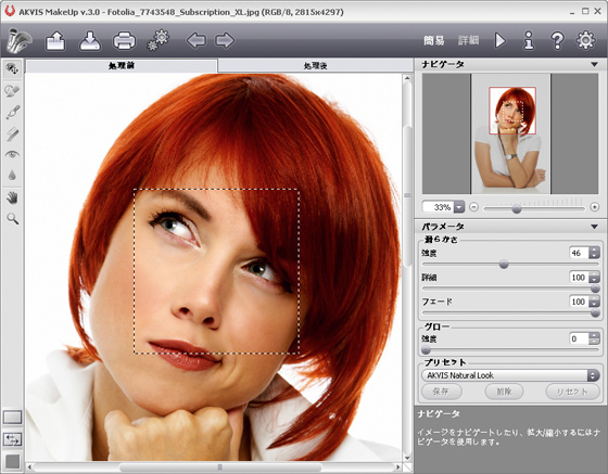 AKVIS MakeUpウィンドウ(簡易)