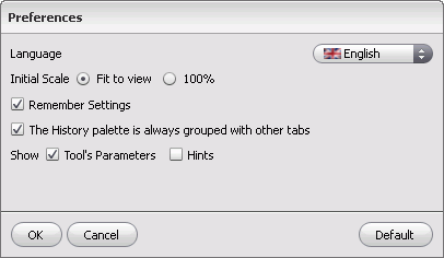 Preferences window