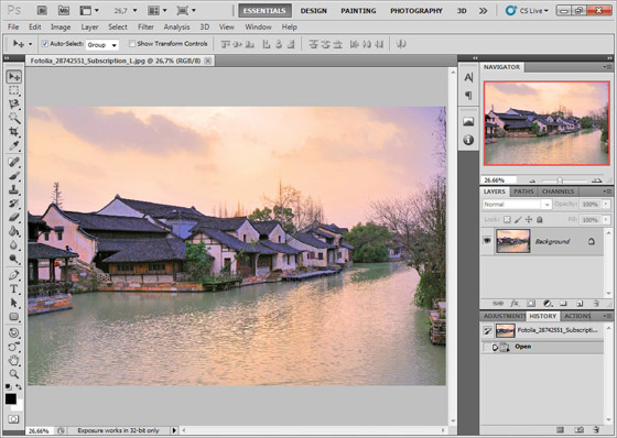 Area di lavoro di Photoshop