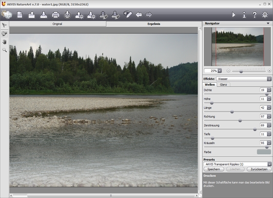 Wasser Effekt in AKVIS NatureArt