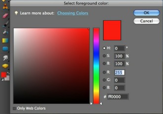 Select the Color Red