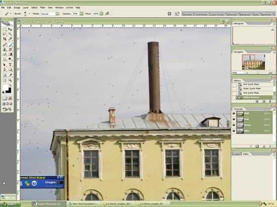 Figure 3. Image ready for dirt removal by Retoucher