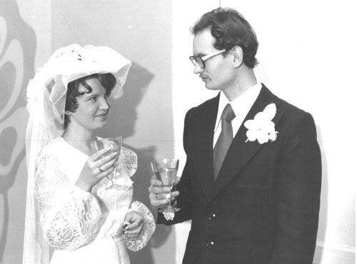 Old black and white scan wedding photo