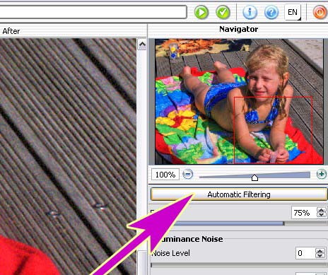 Filtering at default settings