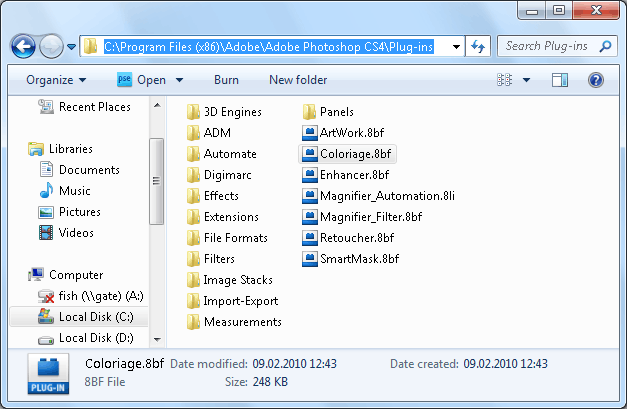 Add plugins to Photoshop 32 bit on Windows 64 bit