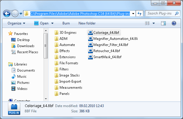 Add plugins to Photoshop 64 bit