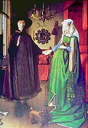 Giovanni Arnolfini e sua noiva por Jan van Eyck