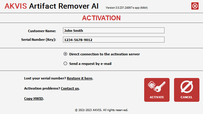 problem my legal copy of akvis magnifier will not activate