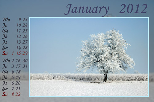 Calendario para enero