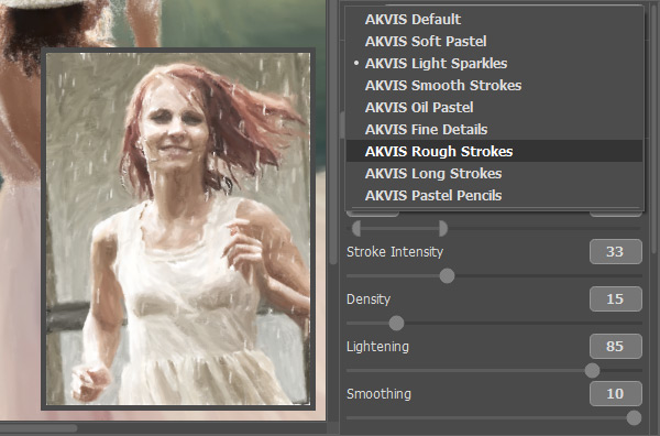 Сampo dos ajustes predefinidos no AKVIS ArtWork