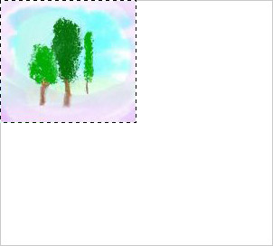 Paste the image of the trees in the new image