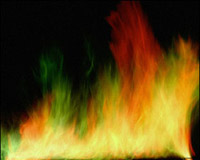 Foto di un incendio colorato