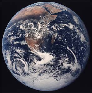 Earth view from the outer space