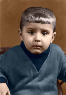 la foto coloreado de un chico