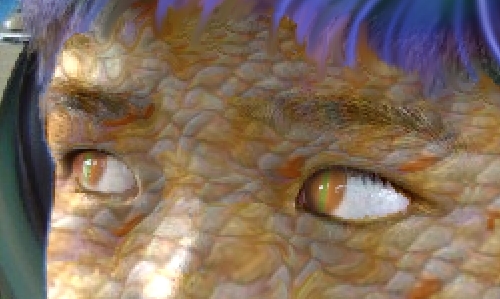 Immagine del'alieno con gli occhi di serpente