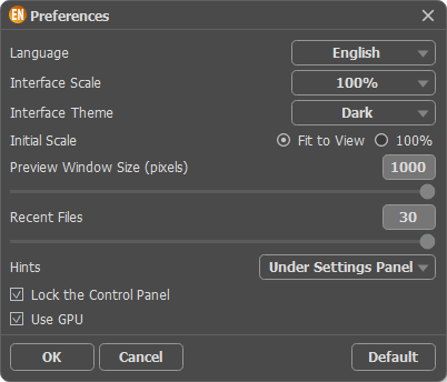 Preferences Window