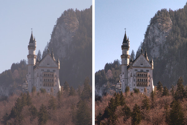 Foto vor und nach der Korrektur