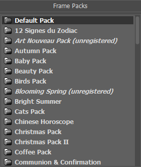 List of Frame Packs