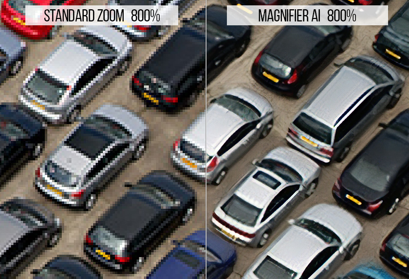 きれいに画像解像度を上げることができます Akvis Magnifier Ai