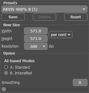 Параметры увеличения в AKVIS Magnifier AI