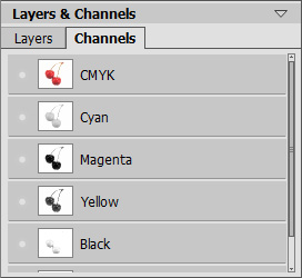 Channels Palette: CMYK Channels