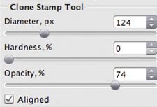 Settings of the Stamp tool