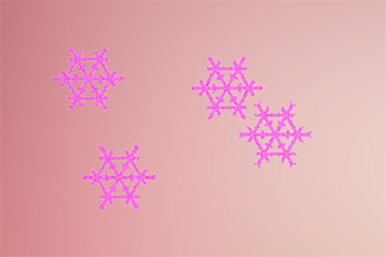 Flocos de neve de cor de rosa