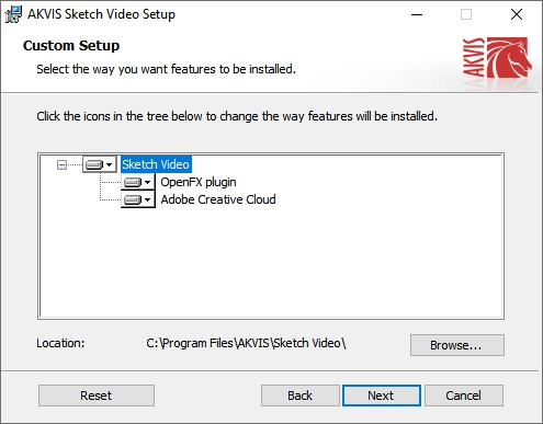 Instalação do plugin AKVIS Sketch Video