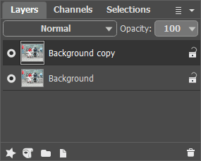 Layers palette - creating a new background layer