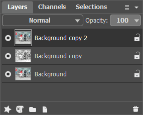 Layers palette - creating a background layer copy