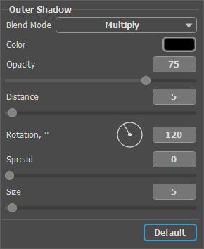 Layer Effects - Outer Shadow