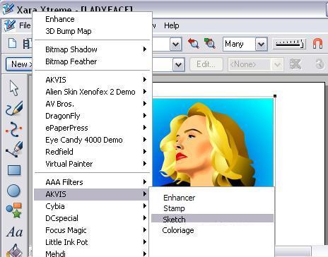 AKVIS Plugins in Xara Xtreme aufrufen