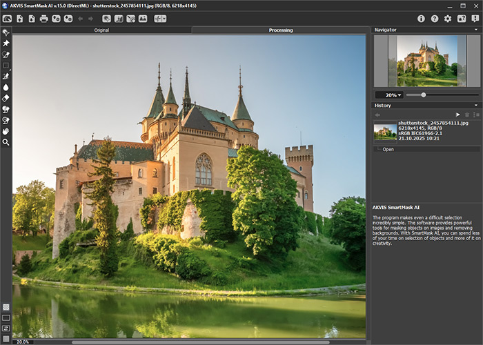 Finestra di AKVIS SmartMask AI Finestra di AKVIS SmartMask AI