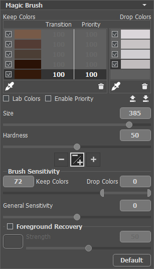 Magic Brush Settings