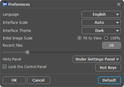 Preferences Window