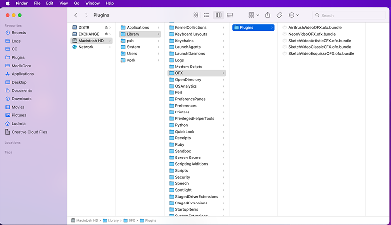 Files in OFX Plugins Folder