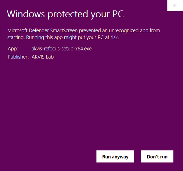 Windows Defender SmartScreen: Trotzdem ausführen