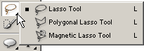 The Lasso, Polygonal Lasso, Magnetic Lasso tools 
